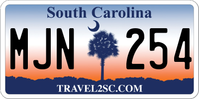 SC license plate MJN254