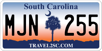 SC license plate MJN255