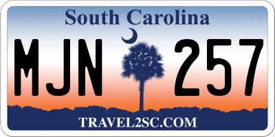 SC license plate MJN257