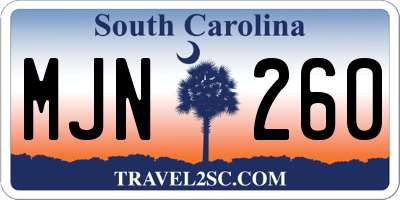 SC license plate MJN260
