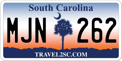 SC license plate MJN262