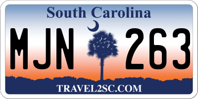 SC license plate MJN263