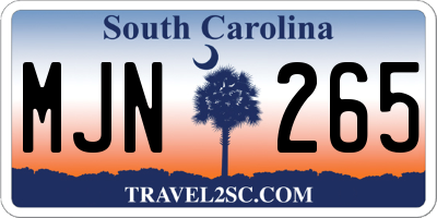 SC license plate MJN265