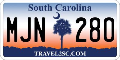 SC license plate MJN280