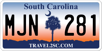 SC license plate MJN281