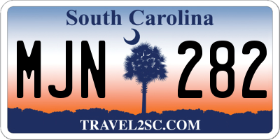 SC license plate MJN282