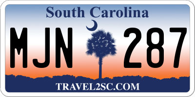 SC license plate MJN287