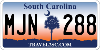 SC license plate MJN288