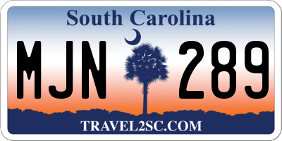 SC license plate MJN289