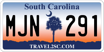 SC license plate MJN291