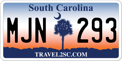 SC license plate MJN293