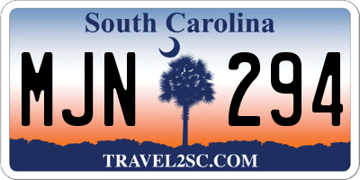 SC license plate MJN294