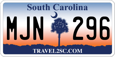 SC license plate MJN296
