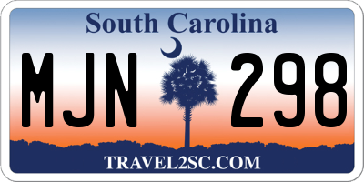 SC license plate MJN298