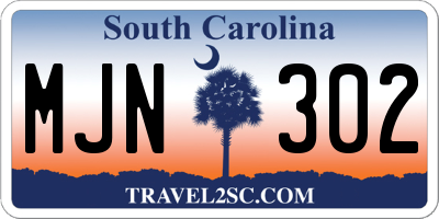 SC license plate MJN302
