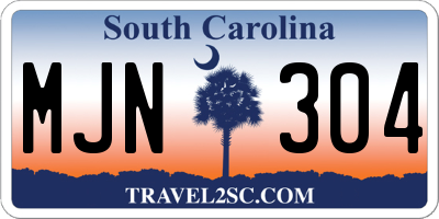 SC license plate MJN304