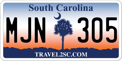 SC license plate MJN305