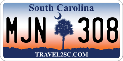 SC license plate MJN308