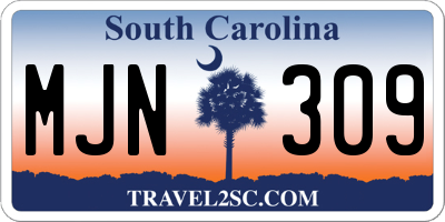 SC license plate MJN309
