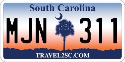 SC license plate MJN311