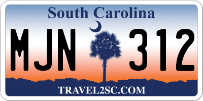 SC license plate MJN312