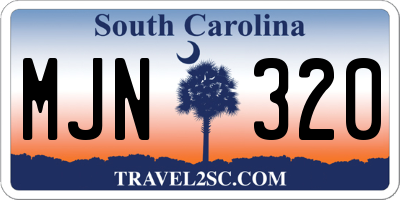 SC license plate MJN320