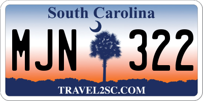 SC license plate MJN322