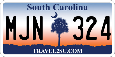 SC license plate MJN324