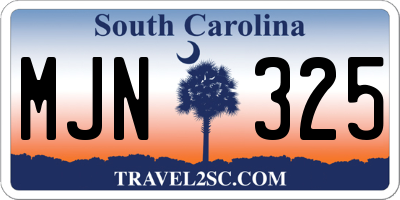 SC license plate MJN325