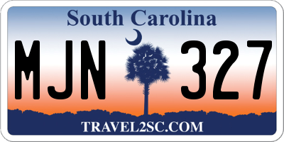 SC license plate MJN327