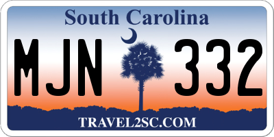 SC license plate MJN332