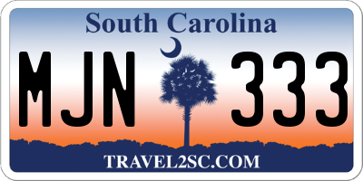 SC license plate MJN333