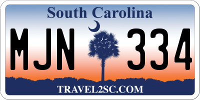 SC license plate MJN334