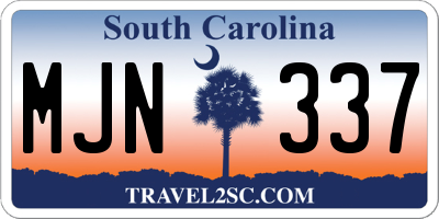SC license plate MJN337