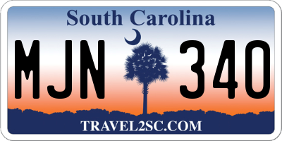 SC license plate MJN340