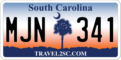 SC license plate MJN341