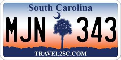 SC license plate MJN343