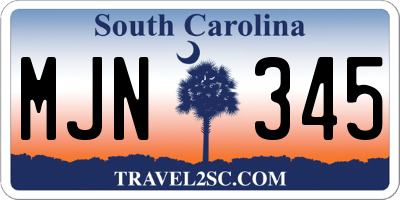 SC license plate MJN345