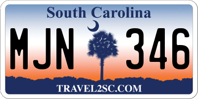 SC license plate MJN346