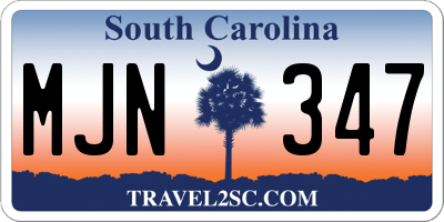 SC license plate MJN347