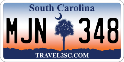 SC license plate MJN348