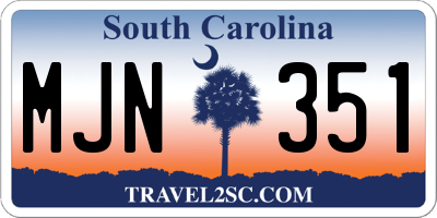 SC license plate MJN351