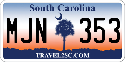 SC license plate MJN353