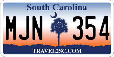 SC license plate MJN354