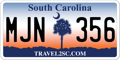 SC license plate MJN356