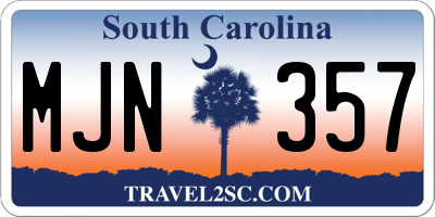 SC license plate MJN357