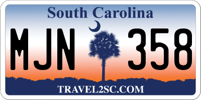 SC license plate MJN358