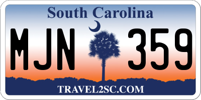 SC license plate MJN359