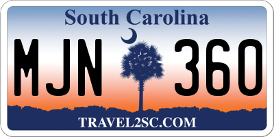 SC license plate MJN360