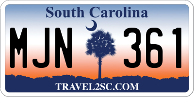 SC license plate MJN361